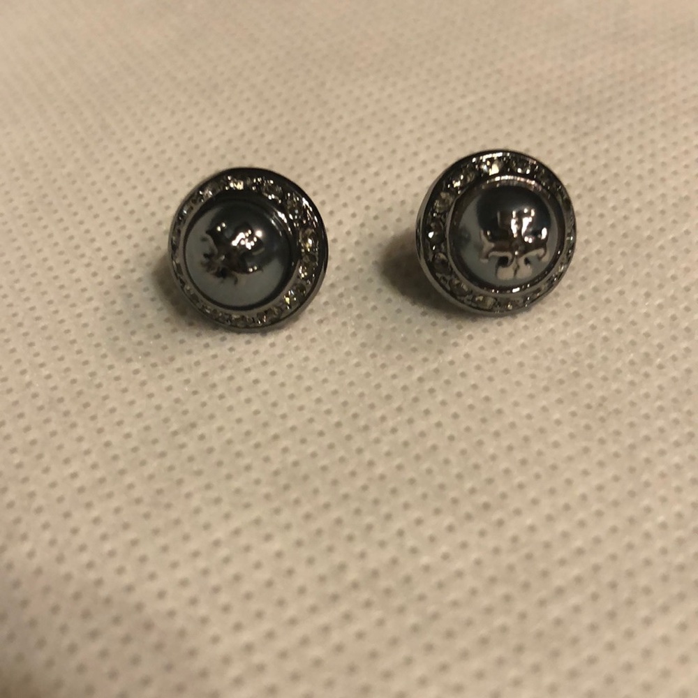 Tory burch Black pearl stud earrings